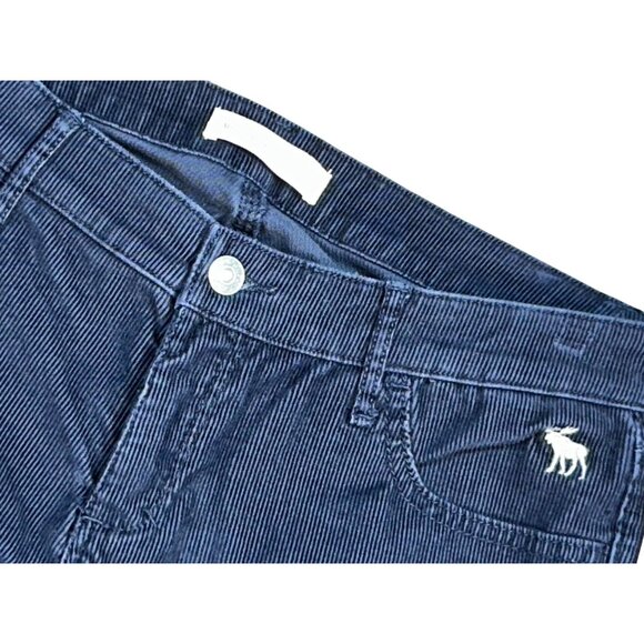 Abercrombie & Fitch Mid-Rise Corduroy Skinny Jeans in Navy Size 8 - Picture 3 of 4